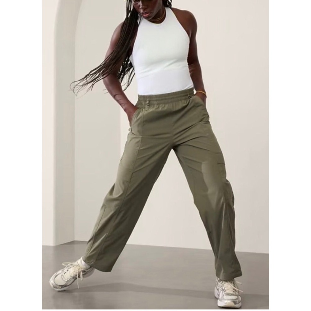 Athleta Cascade Cargo Poplin Pant Olive Green XXS New NWT